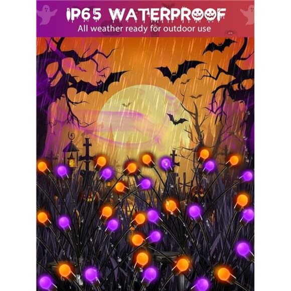 Halloween Decorations Outdoor, 6 Pack Solar Firefly Lights Outdoor, 48 - Picture 4 of 7